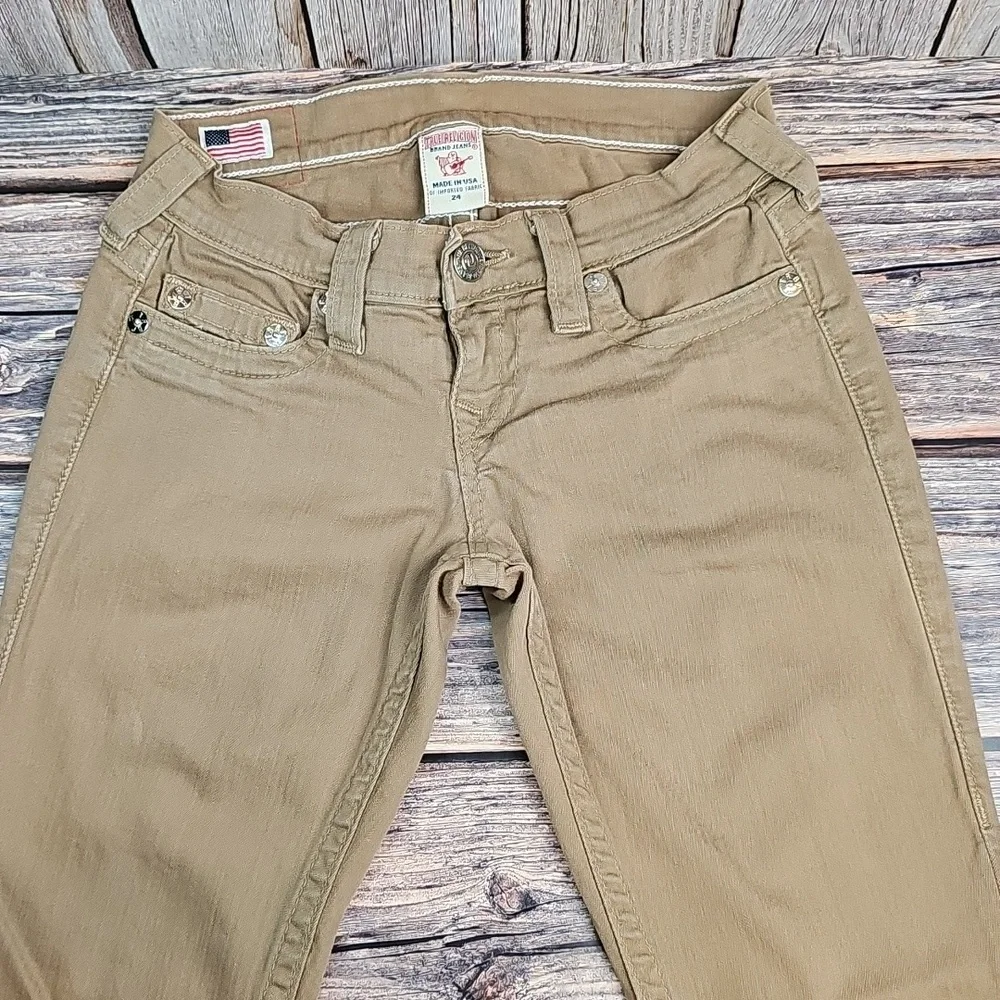 NEW TRUE RELIGION WORLD TOUR CASEY KHAKI LOW-RISE SKINNY ANKLE JEANS